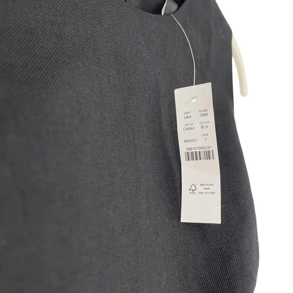 J.Crew High Neck Sheath Dress in Stretch Linen Blend Black Size 0 NEW with tags!